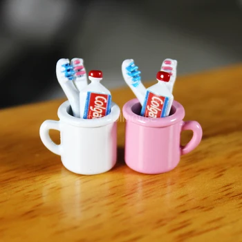 1/6 1/12 кукольный домик миниатюрная мини-чашка зубная паста зубная щетка для ob11 blyth barbies pullip кукольный дом мебельные аксессуары игрушка