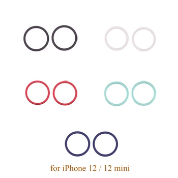 1 комплект кольца для ободка задней камеры для iPhone 12 /12mini Замена рамки крышки объектива задней камеры Запасные части для замены заднего стекла