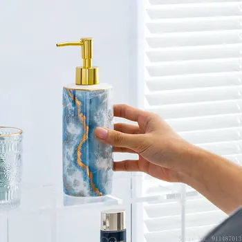 1 шт 390 мл Жидкий шампунь Керамическая бутылка с цветочным узором в американском стиле Дозатор для домашнего лосьона Гостиничные принадлежности для ванной комнаты