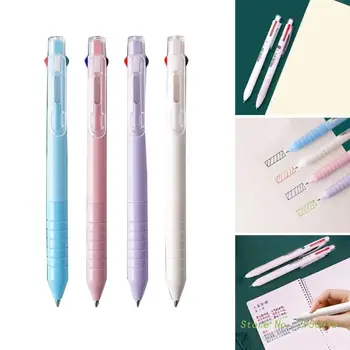10 шт./компл. 4-цветные ручки с нейтральной печатью, гелевые ручки 0,5 мм, быстросохнущие ручки для подписи, школьные принадлежности для ведения дневника