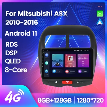 10 “Android 11 Автомобильный Радио Мультимедийный Видеоплеер Стерео Для Mitsubishi ASX 2010-2016 8-ядерный GPS Навигация Carplay + Авто WiFi DSP