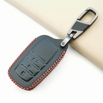 100% Кожаный чехол для ключей от автомобиля Toyota RAV4 Highland Coralla Hilux Fortuner Land Cruiser Camry Crown Брелок Аксессуары