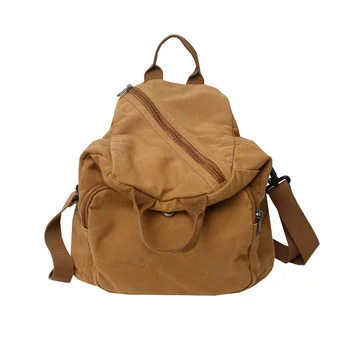 100% Хлопок, подростковый повседневный холщовый рюкзак-трансформер, сумка через плечо, женский рюкзак для отдыха, школьная книга, Мягкая ткань, повседневный рюкзак