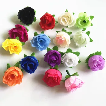 100шт 3 см искусственных маленьких бутонов роз, шелковые искусственные цветы для аксессуаров для волос 