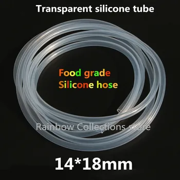 14 * 18 мм 1 метр /лот Прозрачная силиконовая трубка шланг из силиконовой резины Пищевой силиконовый шланг