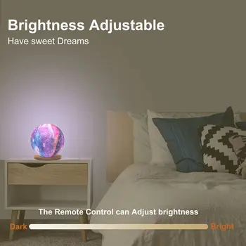 15 см Вращающаяся на 360 ° Лунная лампа светодиодный ночник с деревянной подставкой USB Зарядное устройство Декор Спальни Ночник в форме Луны Лампа Подарок для детей