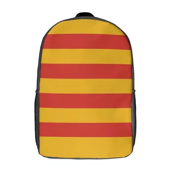 17-дюймовый рюкзак через плечо с флагом Каталонии Подарочная фирма Уникальный удобный рюкзак для путешествий