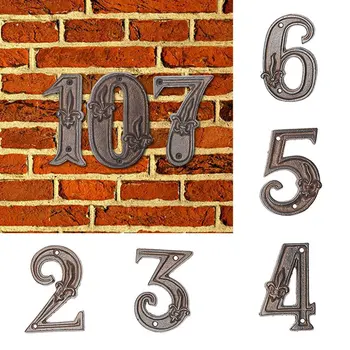 1ШТ Очень большие ретро-цифры 0-9 Креативные бакалейные товары Чугунные Металлические цифры Украшение буквенными символами номера дома своими руками