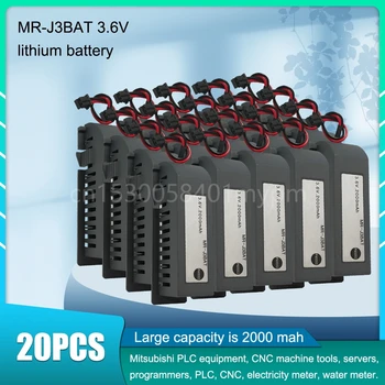 20 ШТУК литиевых батарей MR-J3BAT C119A емкостью 3,6 В 2000 мАч с черным разъемом ДЛЯ сервопривода системы ЧПУ M70