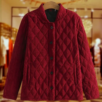 2022 Весна Осень Новые Модные женские Свободные короткие пальто с длинным рукавом, однобортные вельветовые повседневные куртки женские V815