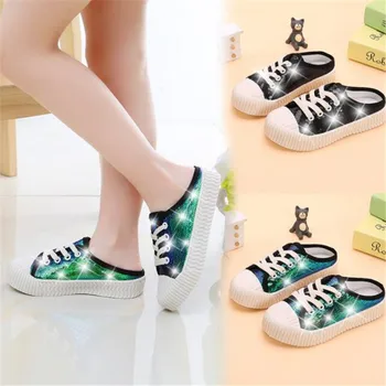 2022 лето-осень, новая детская обувь для мальчиков и девочек, парусиновая повседневная обувь с блестками на шнуровке, тапочки Baotou, размер 27-36
