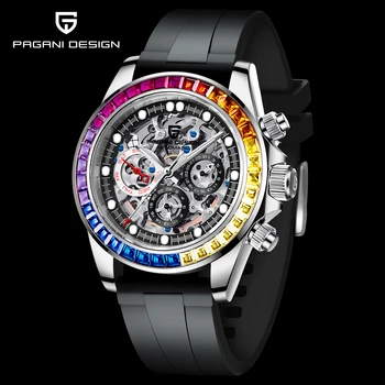 2022 Новый дизайн PAGANI, мужские механические часы со скелетом, Rainbow Circle, Роскошные автоматические часы для мужчин, наручные часы для дайверов, сапфировые