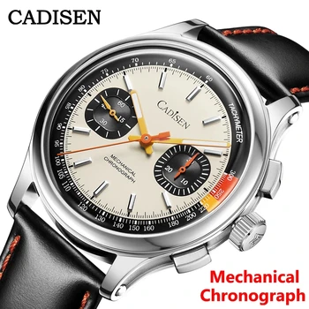 2023 Cadisen Мужские Часы с Хронографом Seagull ST1900 Movt Военные Часы 40 мм Сапфировое Зеркало Механические Наручные Часы ВВС