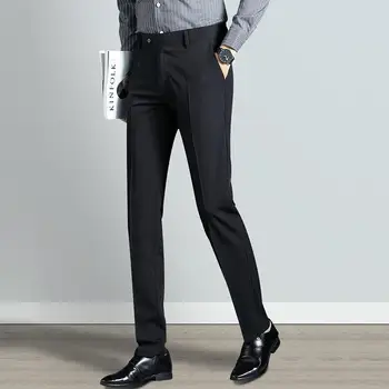 2023 Высококачественные Драпирующие брюки Мужские Однотонные Красивые Костюмные брюки Свободные Мужские Свободные повседневные брюки в ретро-британском стиле W44