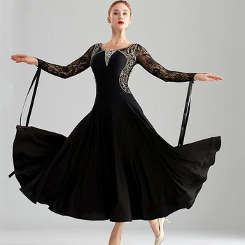 2023 Новая конкурсная одежда для бальных танцев, женская стандартная танцевальная одежда для вальса, костюмы Big Swing, современная одежда для выступлений на сцене