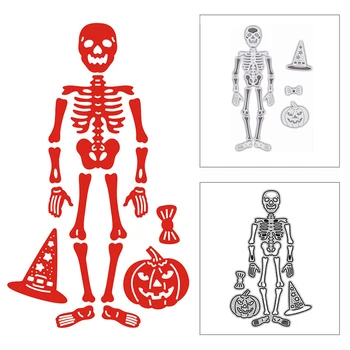 2023 Новый скелет тыквы на Хэллоуин, металлические трафареты для вырезания поздравительных открыток для скрапбукинга, декоративные поделки с тиснением