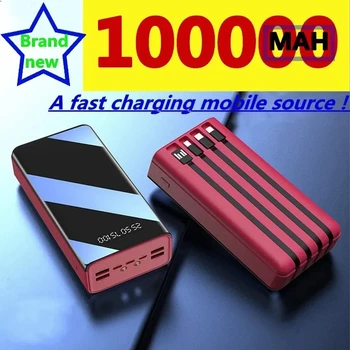 2023New Power Bank 100000Mah Type C Micro USB Быстрая Зарядка Power Bank Светодиодный Дисплей Портативное Внешнее Зарядное Устройство Для Планшетов