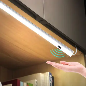 30 40 50 см PIR Датчик Движения Ручной Сканирующий Светодиодный Ночник 5 В USB Барная Лампа Спальня Настольная Лампа Для Чтения Домашняя Кухня Шкаф Декор