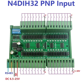 32-Канальный контроллер DC12V 24V RS485 Modbus RTU PNP NPN Изолированный Цифровой входной переключатель PLC Модуль сбора количества