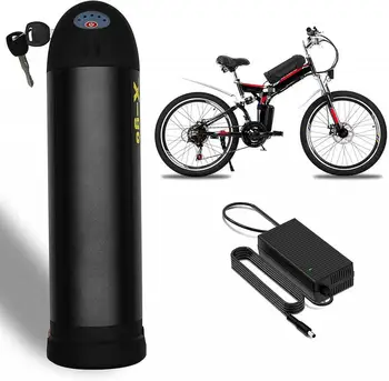 36V 10Ah Литиевая батарея для велосипеда, литий-ионный аккумулятор для горного велосипеда с зарядным устройством и держателем для электродвигателя электровелосипедов мощностью 200-350 Вт