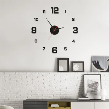 3D настенные часы DIY Акриловые зеркальные бесшумные наклейки на стену для домашнего декора гостиной Самоклеящиеся подвесные часы без перфорации