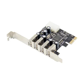 4-Портовый контроллер Дополнительная карта PCIe USB 2.0 Карта расширения Подключи и Играй, Совместимая С чипом адаптера USB1.1 Asmedia MCS9990 Riser