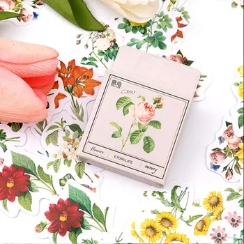 45 шт. цветочные листья, маленький дневник, мини-коробка, наклейки, планировщик для скрапбукинга, канцелярские принадлежности