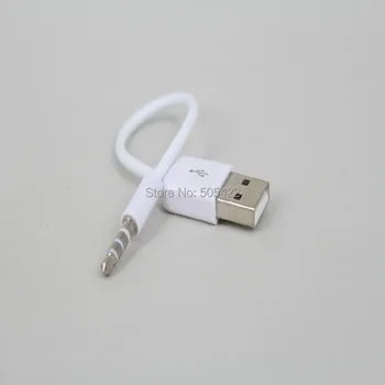 500 шт./лот 3,5 мм Разъем для USB 2.0 Синхронизация данных Зарядное устройство Передача аудио Кабель-адаптер для MP3 MP4 плеера Динамик USB Кабель для передачи данных
