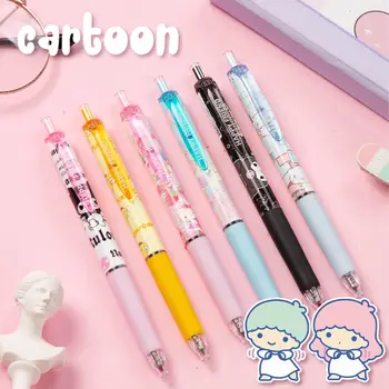 6шт Sanrio Cinnamoroll Hello Kitty Melody Kuromi Roller Ball Pen Set Симпатичная Студенческая Ручка для подписи Канцелярские Принадлежности Оптом