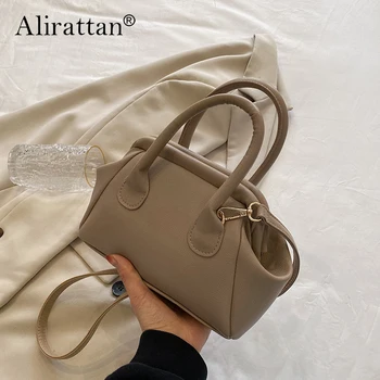 Alirattan 2023 Новые женские модные сумки Ретро Сплошной цвет из искусственной кожи Сумка подмышками Повседневные Женские сумки