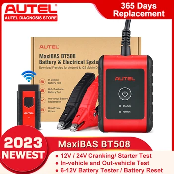 Autel MaxiBAS BT508 Тестер батареи 6-12 В, Диагностический инструмент Системы проворачивания/зарядки 12-24 В, Универсальный сканер Адаптивной Проводимости
