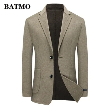 BATMO 2021, новое поступление, осенний шерстяной клетчатый повседневный мужской блейзер, мужской пиджак, блейзеры размера плюс M-XXXL 176