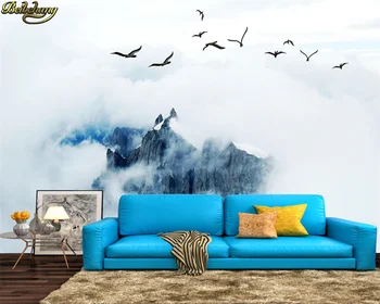 beibehang 3d обои фреска минималистичная скандинавская ручная роспись летящая птица облако фон обои домашний декор papel de parede