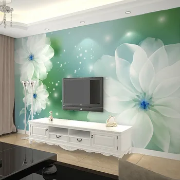 beibehang papel de parede Изготовленная на Заказ большая фреска ТВ фон обои 3d стерео бесшовные простые фэнтезийные цветочные обои для спальни