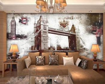 beibehang Большие пользовательские обои фотообои фреска Лондонский мост пейзаж гостиная спальня ТВ фон стена