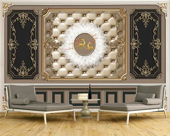 beibehang Индивидуальный новый современный европейский стиль, белая штукатурка, резной фон для телевизора, спальня, гостиная, обои из папье-маше