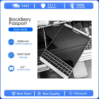 Blackberry Passport Silver Edition Q30-4 Восстановленный-Разблокированный Q30 4G LTE TFT 3 ГБ оперативной ПАМЯТИ 32 ГБ ПЗУ 13.0MP 3450mAh Мобильный телефон