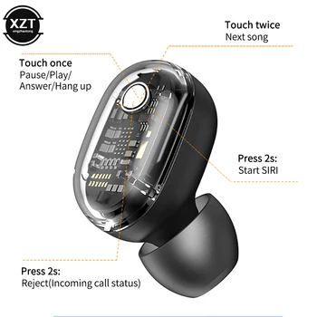 Bluetooth-совместимая беспроводная гарнитура с микрофоном, спортивные водонепроницаемые наушники, Hi-Fi Стерео, зарядная коробка, наушники с шумоподавлением