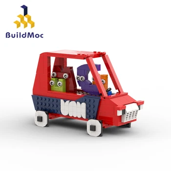 BuildMoc Английский алфавит, Фургон и такси, Строительные блоки, набор букв, Знания, автомобиль, Образование, Кирпичи, Игрушки, Рождественский подарок для детей