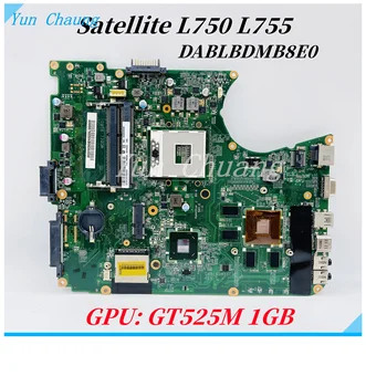 DABLBDMB8E0 Материнская плата для ноутбука Toshiba Satellite L750 L755 Материнская плата A000080820 A000079330 HM65 DDR3 GT525M 1 ГБ GPU 100% работа