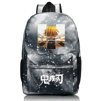 Demon Slayer Agatsuma Zenitsu Детские сумки для книг для мальчиков и девочек, школьные сумки для подростков, Женские и мужские рюкзаки для путешествий с ноутбуком