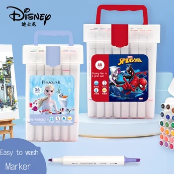 Disney 12/24/48/60 цветов, маркеры с двумя кистями, цветные карандаши, акварельные художественные маркеры, каллиграфические ручки Fineliner