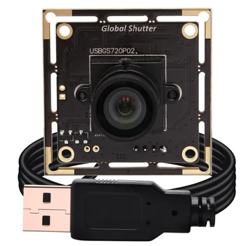 ELP Global Shutter 720P 120fps Высокоскоростной Монохромный Черно-Белый Датчик OV9281 UVC HD USB Модуль Камеры для Отслеживания Глаз