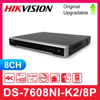 Hikvision Оригинальный 8-Канальный 4K POE NVR DS-7608NI-K2/8P Сетевой Видеомагнитофон nvr для POE IP cctv камеры видеонаблюдения системы безопасности