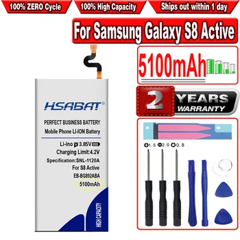 HSABAT 5100 мАч EB-BG892ABA Батарея для Samsung Galaxy S8 Active SM-G8920 G892F G892A G892L G892 G892V Смартфон SM-G892L