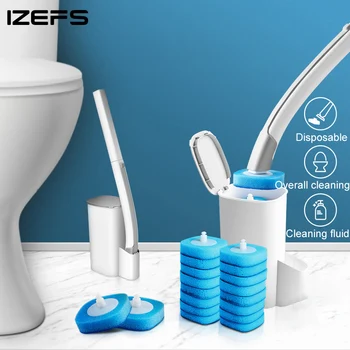 IZEFS Одноразовая щетка для унитаза с длинной ручкой, бытовая чистящая щетка, аксессуары для домашнего туалета, Чистящие средства, наборы аксессуаров для ванной комнаты