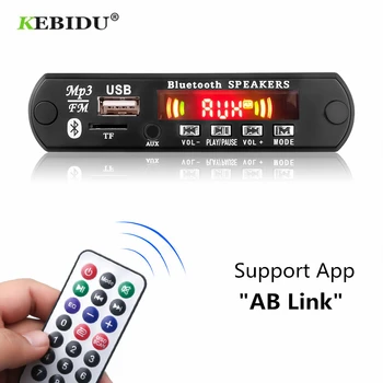 Kebidu Mp3-Плеер Плата Декодера 5 В 12 В Bluetooth 5,0 6 Вт Усилитель Автомобильный FM-Радио Модуль Поддержка TF USB AUX Рекордеры Автомобильный Комплект