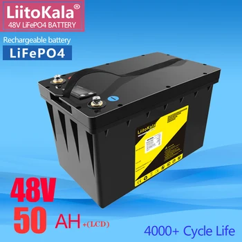 LiitoKala 48V 50AH LiFePO4 аккумуляторная батарея с 30A BMS для 1200 Вт ebike инвалидное кресло инвертор RV GV/электрический велосипед скутер велосипед