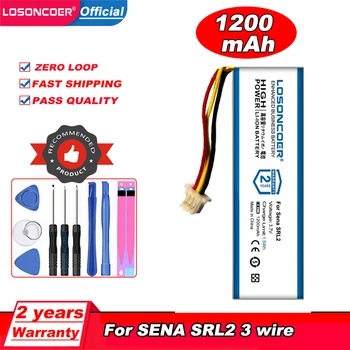 LOSONCOER 1200 мАч Для Sena SRL2 3-Проводная Вилка Bluetooth Гарнитура Аккумулятор