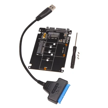 M.2 NGFF Адаптер MSATA-USB 3.0, конвертер, карта считывания с кабелем SATA, портативный флэш-накопитель с поддержкой SATA SSD